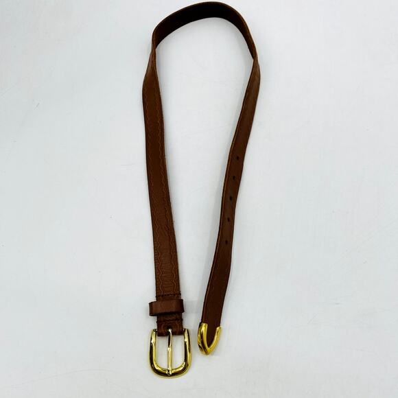 Linea Pelle Collection Brown Leather Embroidered Belt